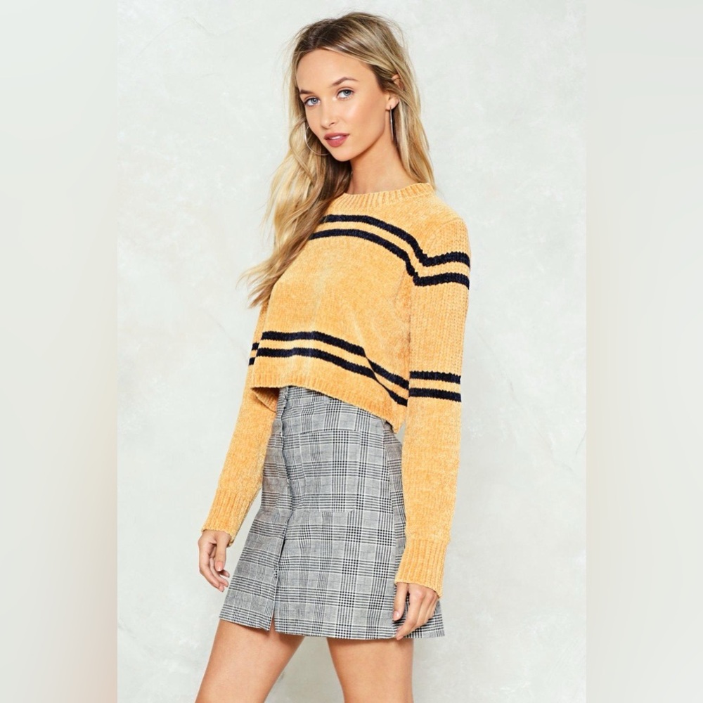 NASTY GAL Don’t Bet on Knit Striped Chenille Sweater